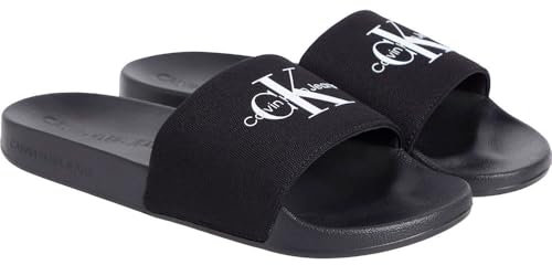 Calvin Klein CK JEANS Men SLIDE MONOGRAM CV YM0YM01271 Slides, Black, 9 UK