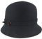 Breiter Damen Filzhut Glocke 100% Wolle Wollfilzhut Glocke mit Plastikschließe Ripsband-Garnitur Marine S