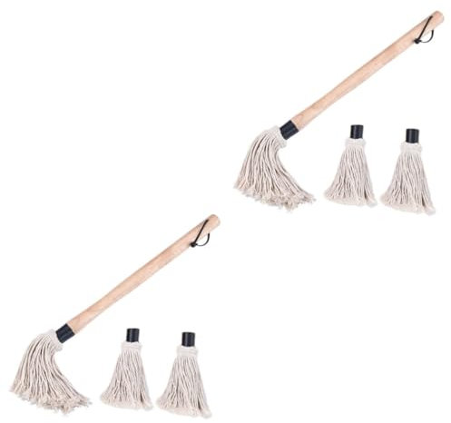 INOOMP 2st Barbecue-sauce-pinsel Grillwischer Grillmopp Bbq-sauce-mopp Grillpinsel Grill-heizmop Grillwischbürste Grillfleischbürste Barbecue-sauce-mopp Bastelpinsel Grillölbürste Hölzern