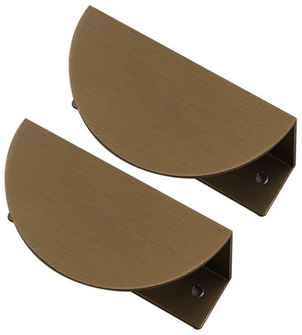 2 Stück Schrankgriff Aluminium Möbelgriffe Unsichtbar Kinderzimmer halbrund Profilgriff halbmondförmig Türklinken Versteckt Kleiderschrankgriffe Türgriff Schubladen Knöpfe (Gebürstete Bronze,110mm)