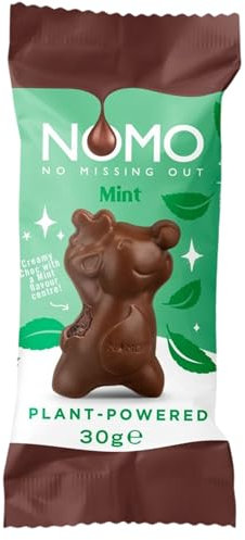 NOMO Reindeer Mint - 20er Pack (20x30g) - Mit Pefferminz Geschmack - Weihnachten für Allergiker - Vegan, Glutenfrei, Eifrei, Milchfrei, Nussfreie Schokolade - Mit zertifizierter Schokolade