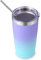 Volhoply 20oz 550ml Travel Insulated Tumbler with Lid and Straw, Double Wall Insulated Travel Ice Coffee Mug Fits Cup Holder,Powder Coated Cups for Hot & Cold Drinks, BPA Free（Purple Bule,1 Set）