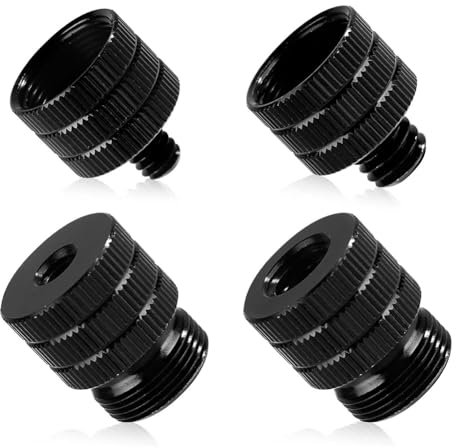 Louttary 4 x Mikrofonständer-Adapter, 1/4 auf 5/8 Zoll (1/4 Zoll) auf 5/8 Zoll (1/4 mm) Gewinde-Adapter für Mikrofonstativ