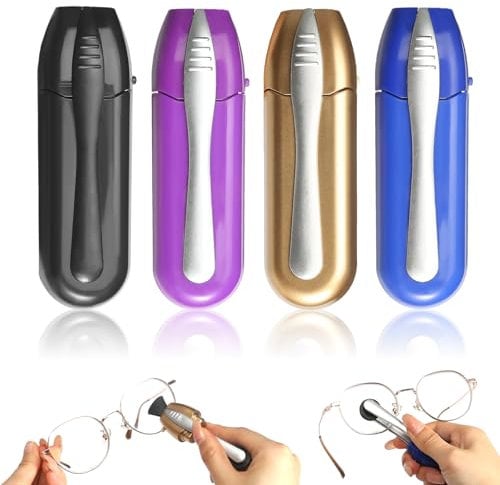 Eyeglass Cleaning Kit 4 Pieces Portable Microfiber Spectacle Cleaner Set Glasses Cleaner Tool Eyeglass Cleaner Brushes Reusable Lens Cleaner for Glasses