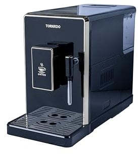 Tornado TCM-9008A-GS Machine À Expresso Automatique, BROYEUR INTÉGRÉ, CAFÉ en Grains, Noir