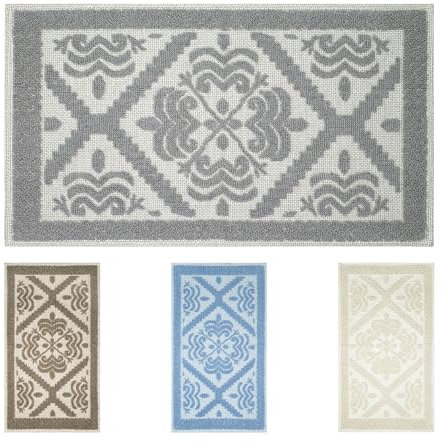 OLIVO.shop | Tappeto Sardo in Cotone Riciclato per Bagno, Cucina e Salotto - Sardegna (GRIGIO, 70x130 cm)