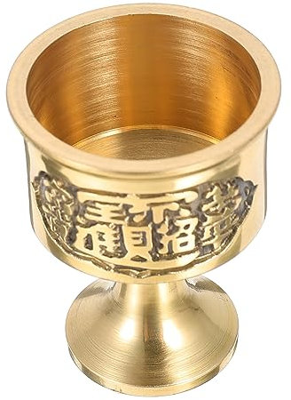 MAGICLULU Kupfer Tasse Wasserbecher Opferwasserbecher Weihwasserbehälter Tempel Zubehör Aus Kupfer Buddhistisch Design