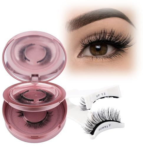 GEMERRY 2 Paare Magnetische Wimpern Natürlicher Look Zwei Verschiedene Wimpern Magnetisch Wiederverwendbar mit 1 Stk Zange 3D Wimpern Magnetisch Kit(Style-YS004)