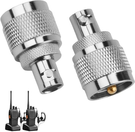 2pcs Bnc Female to Uhf Male Pl259 Coaxial Adapter, Rf Connector Converter with Low Signal Loss, Compatible with Cb Antennas, So239 Interfaces, Ham Radio Systems, Test Equipment, Wireless Modules