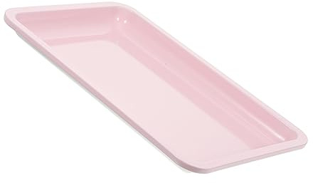 BESPORTBLE Stainless Steel Jewelry Tray with Stable Feet Pink Decorative Organizer for Nail Tools and Trinkets Desktop Storage Case