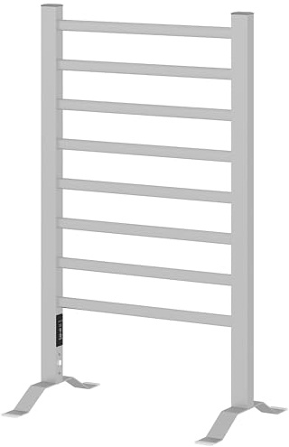 HOMCOM Calorifero Scaldasalviette da Terra o Parete 150W 53x35x90cm Argento