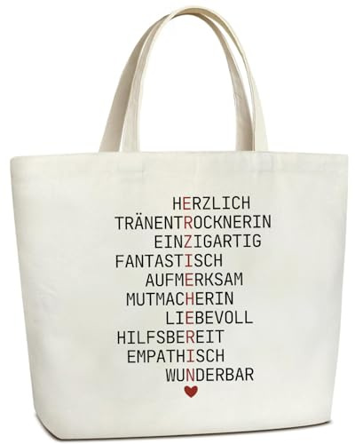 Coolgaga Erzieherin Geschenk Canvas Tragetasche, Abschiedsgeschenk Erzieherin Kita Kindergarten Große Baumwolltasche Einkaufstaschen Stofftasche Weihnachtsgeschenke Dankeschön Geschenk für Frauen