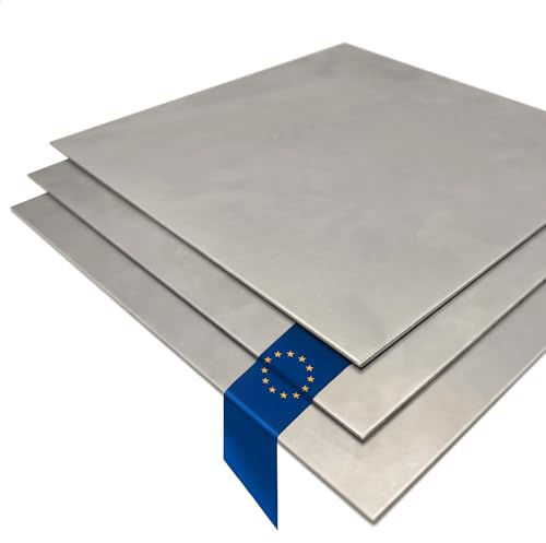 Stahl-Shop24 Edelstahlblech 300×300×0,5 mm – V2A 1.4301 rostfrei | Zuschnitt-Blech vielseitig – für Karosserie, Reparatur, Metallbau & DIY, gut zu schneiden, kanten & schweißen