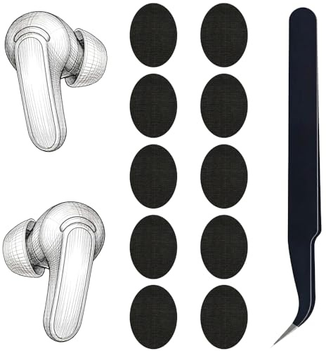 TENNMAK Staubschutzgitter Dust Filter kompatibel mit Skullcandy Rail | Kompatibel mit Skullcandy Rail, Rail ANC, Dime 3. Staubfilter,10 Stück,Schwarz,inkl. Werkzeug.