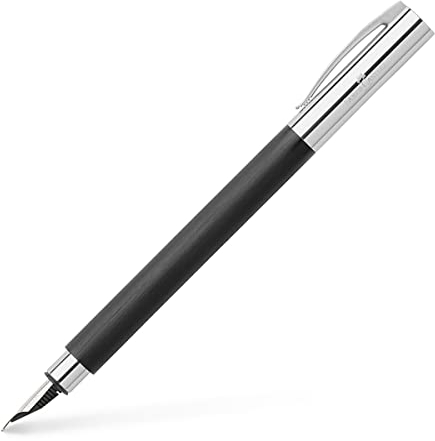 Faber-Castell 148141 - Füllfederhalter AMBITION Edelharz, Feder: F, inklusive Geschenkverpackung, Schaftfarbe: schwarz/silber