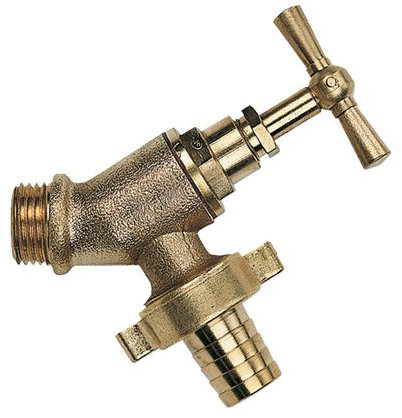 Dipra 396454 Robinet de Puisage Extérieur Oblique en Laiton Brossé, Entrée M15/21, Sortie M20/27, diamètre 15mm