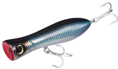 DUEL Yo-Zuri R1154-CHBL Bull Pop Floating Lure, Holographic Black