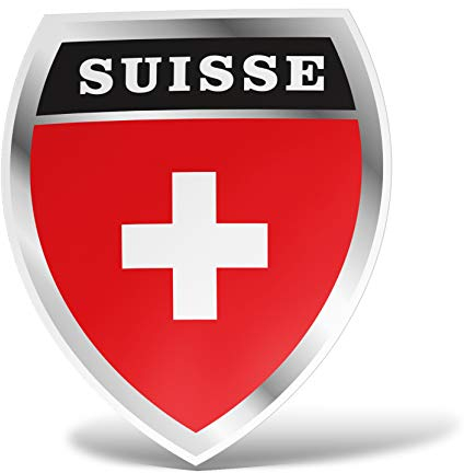 erreinge Autocollant Suisse Autocollant pour Autocollant en Forme de PVC Auto Moto Peint Casque Camper pour Ordinateur Portable - 10 cm