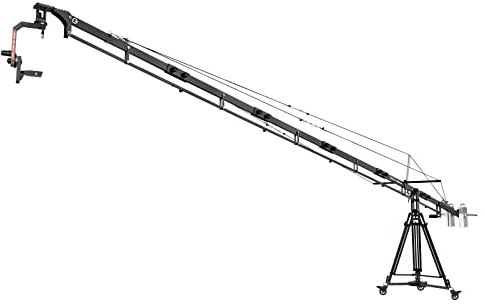 PROAIM Alphabet 21ft Kamera-Auslegerkran-Paket mit großem Schwenk-Neigekopf, 100-mm-Stativständer und tragbarem Dolly. Kardankompatibel. Nutzlast bis zu 15 kg (P-A21-JCP)