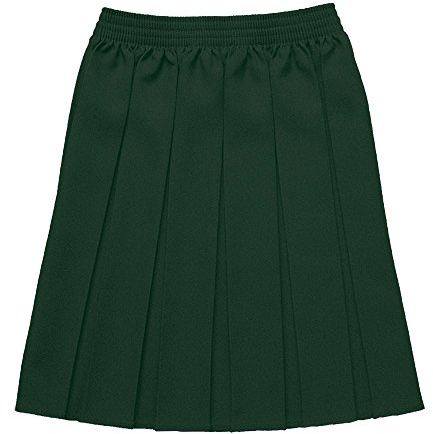 Ozmoint Girls School Uniform All-Round Knife Box Pleat Elasticated Waistband Skirt Grey Black Navy Bottle Green Maroon Royal Blue Brown Skirts (2-20 Years)