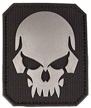 Mil-Tec 3D Patch Skull PVC mit Klettverschluss schwarz Größe L