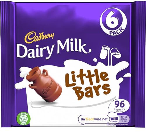 Cadbury Dairy Milk Little Bars, 108 g, Pack of 18