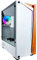 Azza Apollo 430W-DF2 Tower-Gehäuse, weiß/orange, Tempered Glass ATX Mid-Tower