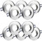 10x Einbaustrahler Rahmen Set klar - rund aus Glas - Einbaurahmen für GU10 MR16 Leuchtmittel - Ø75mm Bohrloch Einbau-Spot Strahler Einbauleuchte