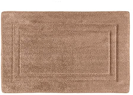 PANA Viskoelastische Frottee Badematte I Hochflor Badvorleger I Duschvorleger mit viskoelastischem Memoryschaum I rutschfest und saugstark I Größe: 50 x 80 cm I Farbe: Taupe