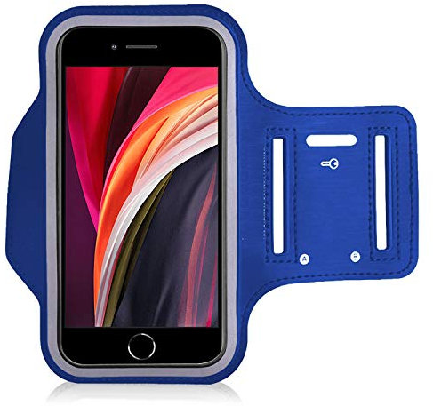 KP TECHNOLOGY iPhone SE 2020 Armband Case - for Running, Biking, Hiking, Canoeing, Walking, Horseback Riding and other Sports for iPhone SE 2020 (BLUE)