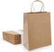 Anstore 24 Stück Papiertüten mit Henkel 21 * 11 * 27 cm,Geschenktüte, Partytüten mit Griff, Braune Kraftpapiertüte für Partybevorzugung, Verpackung, Anpassung, Tragen, Einzelhandel, Waren, Hochzeit