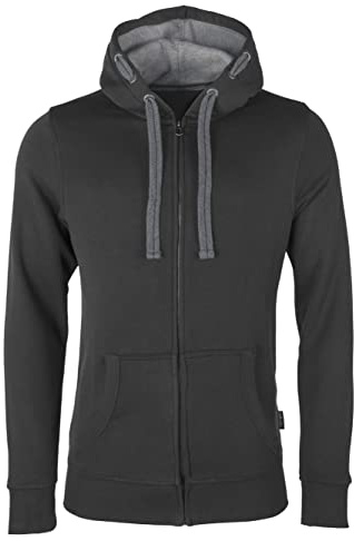 HRM Herren Hooded Jacket I Premium Kapuzenpullover Herren mit Kontrast-Innenfutter I Basic Hoodie mit Reißverschluss I Zip Hoodie I Hochwertige & nachhaltige Herren-Bekleidung
