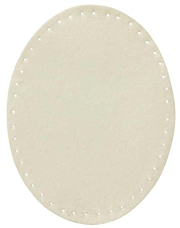 Mono-Quick 100xx 2er Flicken Wildlederimitat, Applikation, Bügelbild, Patch Oval (10046 - Wollweiß)