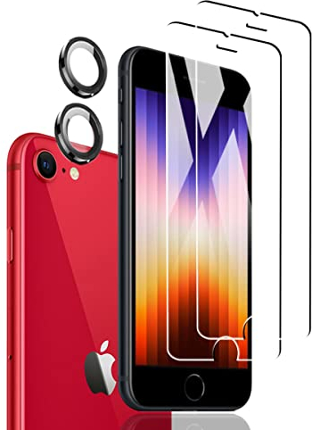 Yiunssy für iPhone SE 3 2022/SE 2 2020 Panzer Schutz Glas Schutzfolie und Kamera Schutzfolie [2+2 Stück],HD Displayschutzfolie Kameraschutz,Anti-Fingerabdruck,Panzerglasfolie