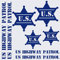 Pimastickerslab Set 8 Aufkleber Sheriff Military us Army U.S.A. Patrol Geländewagen 4 x 4 Racing Auto Car Tuning Helm Cod. 1744 (049 königsblau)
