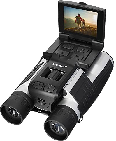 Levenhuk Atom Digital DB20 LCD Binocolo, Potente, Compatto e Leggero | con Shermo LCD Integrato, Registrazione Foto/Video HD, Compatibile con Treppiede, Ideale per Natura, Caccia e Birdwatching