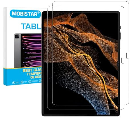 MOBISTAR® 2 Pack Screen Protector for Samsung Galaxy Tab S8 Ultra / S9 Ultra 14.6 2022/2023 (SM-X900/X906/X910/X916B) Tempered Glass Screen Protector HD Clarity No-Bubble For Tab S8/S9 Ultra