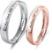 Whoiy Verlobungsring Paar Silber 925, Paarringe für Sie und Ihn Pärchen Ringe für 2 Gravur Fallen for You Bicolor Rosegold Weissgold 3mm/4mm