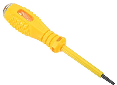 PATIKIL Voltage Tester AC 150-500V Contact Electrical Detector Slotted Screwdriver Tester Pen with Neon Tube, Yellow