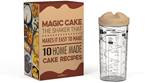 COOKUT - MAGIC CAKE - Der Shaker für die einfache Zubereitung von 10 selbstgemachten Kuchen - Ohne Rezept, ohne Roboter, ohne Waage, ohne Schneebesen, nur ein Shaker