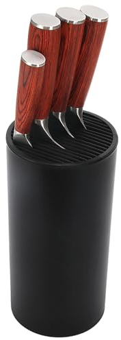 MAXQUU 1 scaffale universale per coltelli, in plastica, supporto rotondo per blocco coltelli, blocco di protezione della lama, scaffale per coltelli da cucina (nero)
