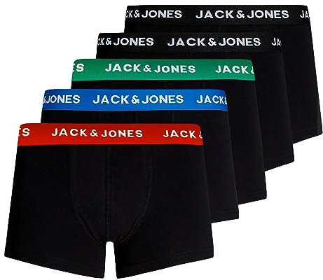 JACK & JONES Herren Unterhosen Shorts Boxershorts Trunks 5er Pack, Farbe:Schwarz, Wäschegröße:M, Artikel:- Electric Blue Lemonade