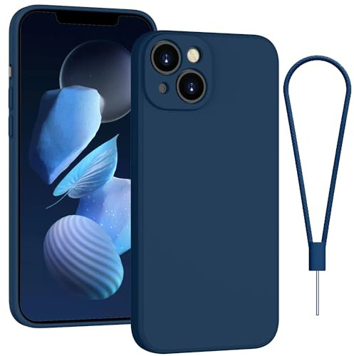 Andwing For iPhone 13 Case Silicone Case Soft Ultra Phone Case Slim Protective Shockproof Cover Scratch-Resistant Microfiber Lining, 6.1 RoyalBlue