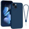 Andwing For iPhone 13 Case Silicone Case Soft Ultra Phone Case Slim Protective Shockproof Cover Scratch-Resistant Microfiber Lining, 6.1 RoyalBlue