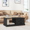 AUVYI Couchtisch mit Schublade Schwarz 90x50x35 cm Holzwerkstoff Beistelltisch mit Schublade Kaffee Schublade Sofatisch Holz Sideboard Holz Wohnzimmertisch Chautschtisch mit Stauraum