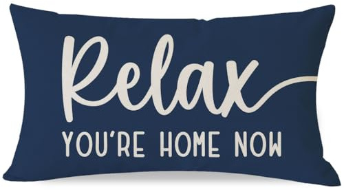 PANDICORN Decorative Throw Pillow Covers 12x20 Inch Relax Home Blue Outdoor Rustic Farmhouse Lumbar Pillow Decorative Throw Pillows Cases Cushion Covers Decorations for Porch Room Couch Sofa Decor