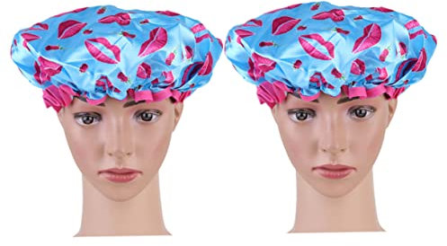 Didiseaon 2 Piezas gorro de ducha sombrero de ducha reutilizable sombrero de ducha a prueba de agua gorro de baño reutilizable gorro de baño elástico impermeable bufanda Accesorios Perder
