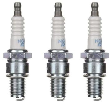 3x Zündkerze BR9ES Langgewinde passend für Vespa ET2, LX, LXV, S – Piaggio Diesis, Fly, Liberty, NRG, Quartz, TPH, Zip 50 – 2-Takt Roller Zündkerzen Set – 3 Stück