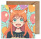 WBdesignz Anime Geburtstagskarte mit Umschlag - Neko Girl Anime Geburtstags Glückwunsch Karte Otaku Geburtstagsparty Karte (125 x 125 mm)
