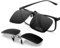 TERAISE Polarisierte Sonnenbrille Clip über Brillen Blendschutz UV400 clip on sonnenbrille für Männer Frauen Fahren (Schwarz-upgrade Flip)